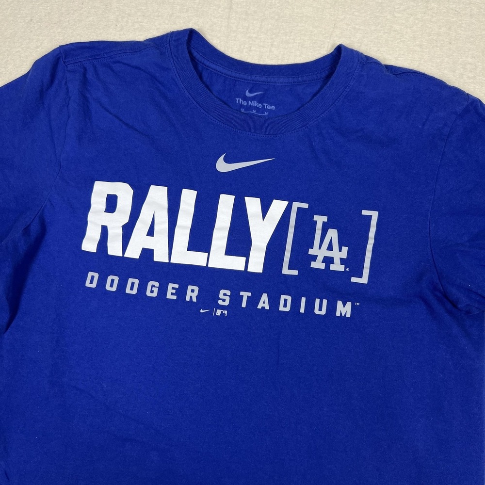 Nike Los Angeles Dodgers Rally LA Shirt Mens‎ Medium Blue Dodger Stadium MLB
